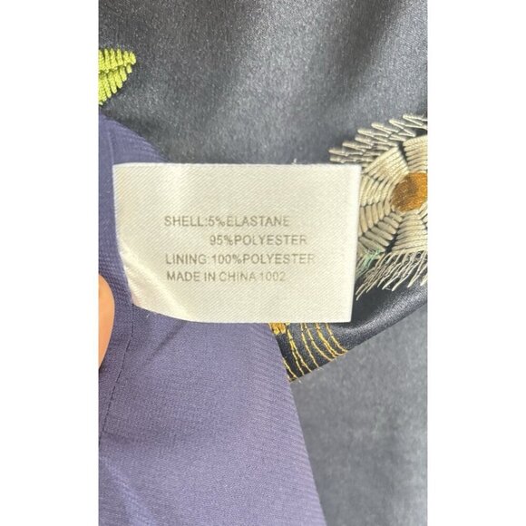 Medi-Dress by Friday Dark Blue Embroidered Flower Modern Sleeveless Women's 10 - Picture 8 of 8